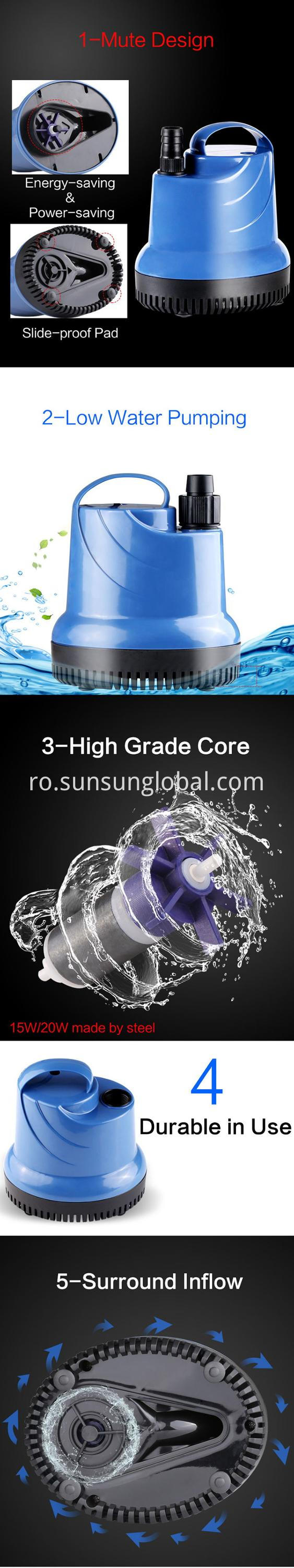 Sunsun Pompă de apă submersibilă centrifugă electrică cu nivel scăzut de apă de 2/3/4 inci pentru puțuri adânci